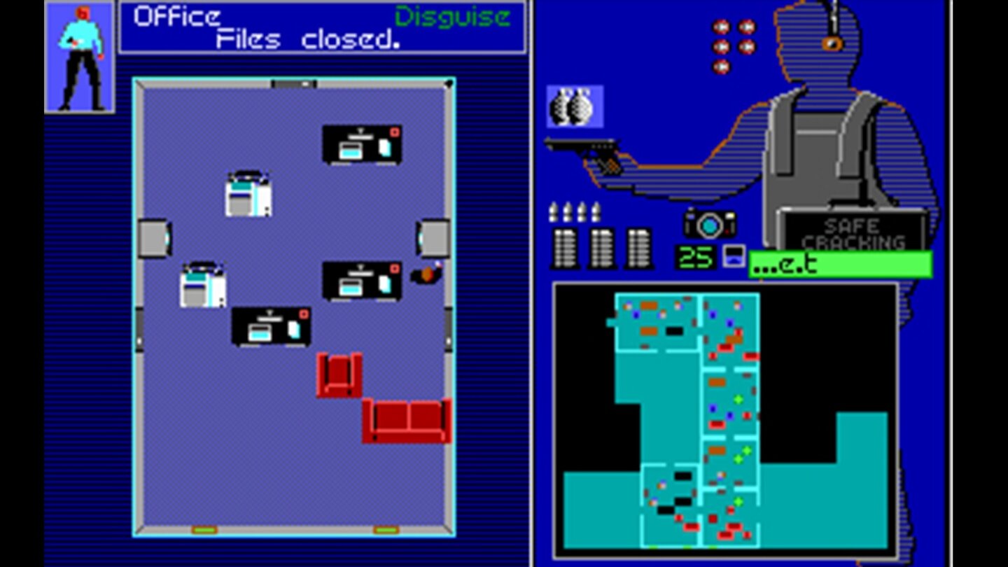 Sid Meier’s Covert Action (1989)Der Genremix des Agentensimulators läuft unrund, actionreiche Einbrüche und übergreifender Strategiemodus stehen sich oft im Weg.
