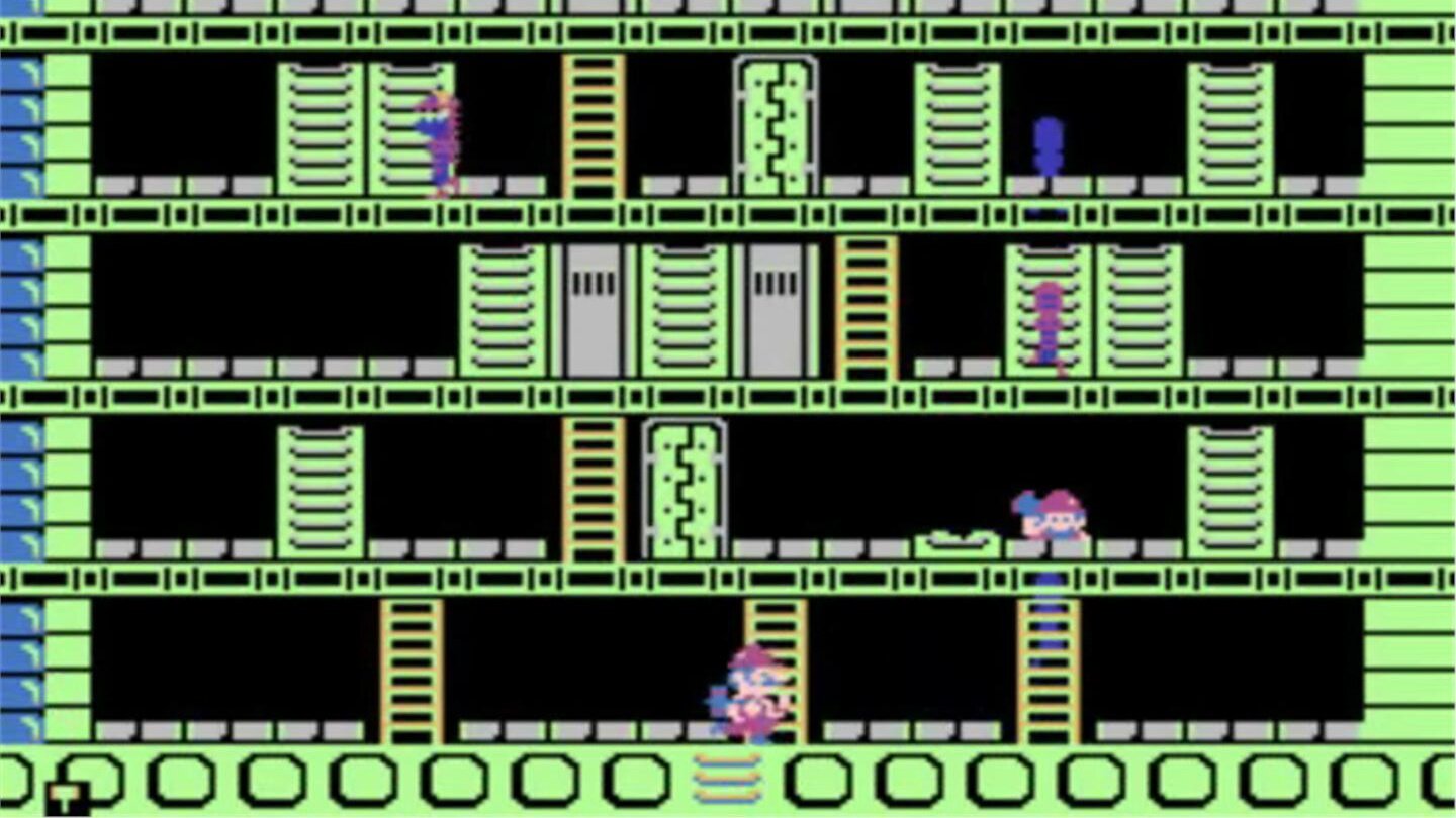 VS. Wrecking Crew (1984)Wrecking Crew ist ein Arcade-Jump&Run, das zunächst für Spielautomaten und später für Famicom und NES erschien. Hier darf Mario versteckten Aggressionen ihren Lauf lassen und in jedem Level einfach alle Steinwände niederreißen. Außerdem gibt es einen Editor, mit dem Spieler neue Schauplätze hinzufügen können. In Japan erschien mit Wrecking Crew 98 später noch eine kompetitivere Fortsetzung.