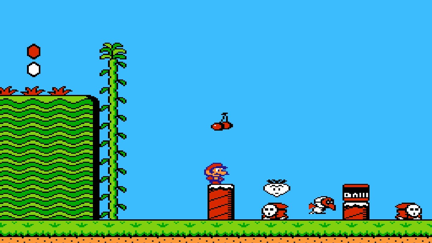 Super Mario Bros. 2 (1988)Da der ursprüngliche Nachfolger in Japan »The Lost Levels« als zu schwer galt, veröffentlichte Nintendo noch einen weiteren Nachfolger. In Super Mario Bros. 2 müssen die Klempnerbrüder zusammen mit Prinzessin Peach und Pilzkopf Toad die Welt Subcon retten und den fiesen König Wart besiegen. Alle vier Charaktere verfügen dabei über unterschiedliche Fähigkeiten.