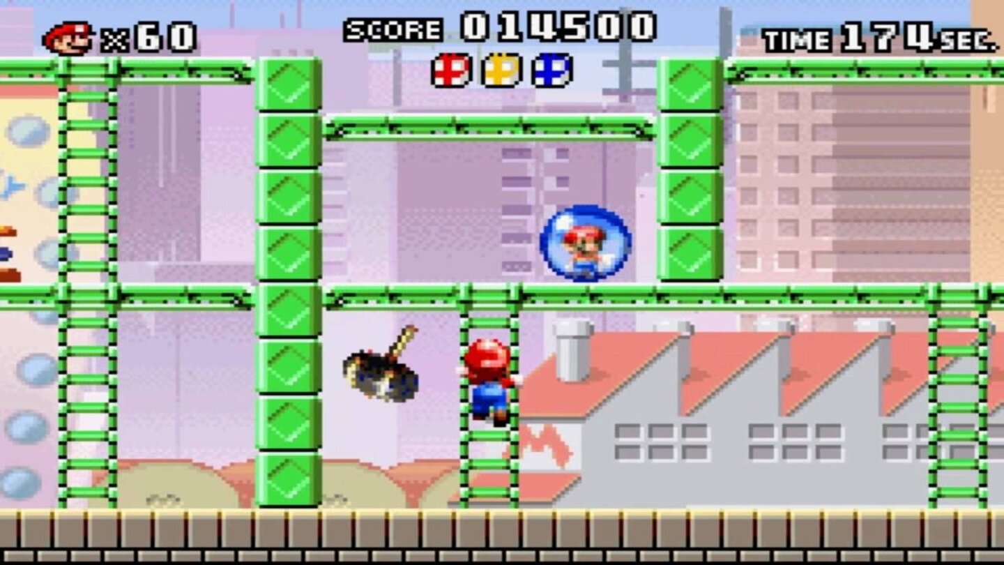 Mario vs. Donkey Kong (2004)Der Titel für den Gameboy Advance lässt die alte Feindschaft zwischen Mario und Donkey Kong wieder aufleben. Der witzige Vorspann des Spiels zeigt Donkey Kong, der im Fernsehen Mini-Marios sieht und diese dann haben möchte. Als diese ausverkauft sind, beklaut er kurzerhand das Produktionslager, weshalb Mario ihn selbstverständlich aufhalten muss.