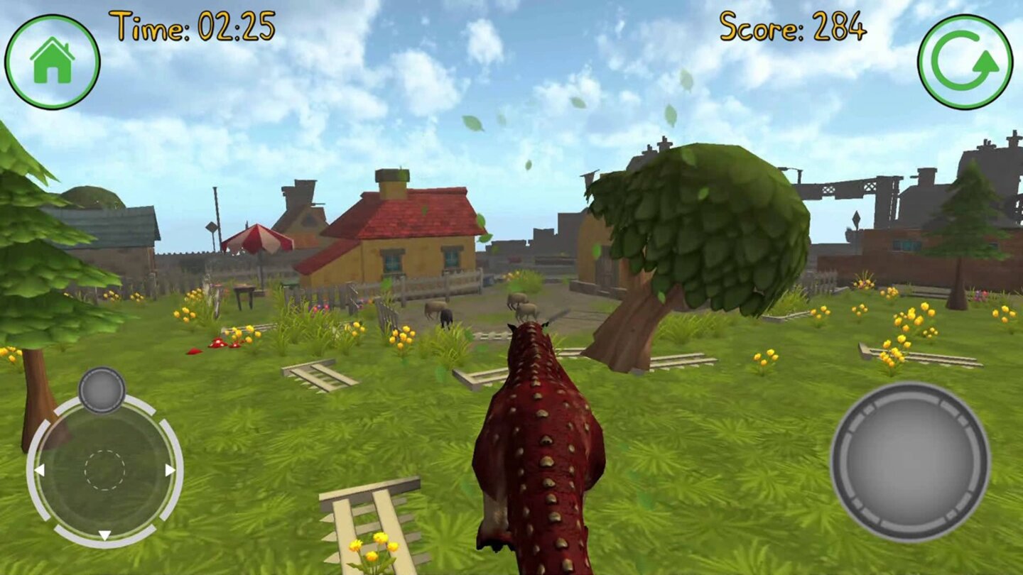 Dinosaur Simulator (2014)Für alle, die keine Ziegenfans sind, darf natürlich neben dem Goat Simulator auch eine realistische Echsensimulation nicht fehlen. Das Mobile-Game von 2014 lässt den Spieler als riesigen T-Rex auf eine Kleinstadt los. Ziel des Spiels: Möglichst viel Chaos anrichten!