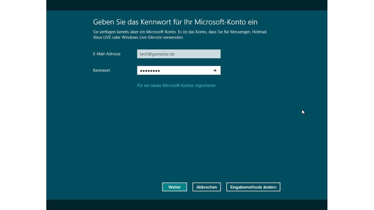 … können Sie sich mit Ihrem Passwort einloggen.