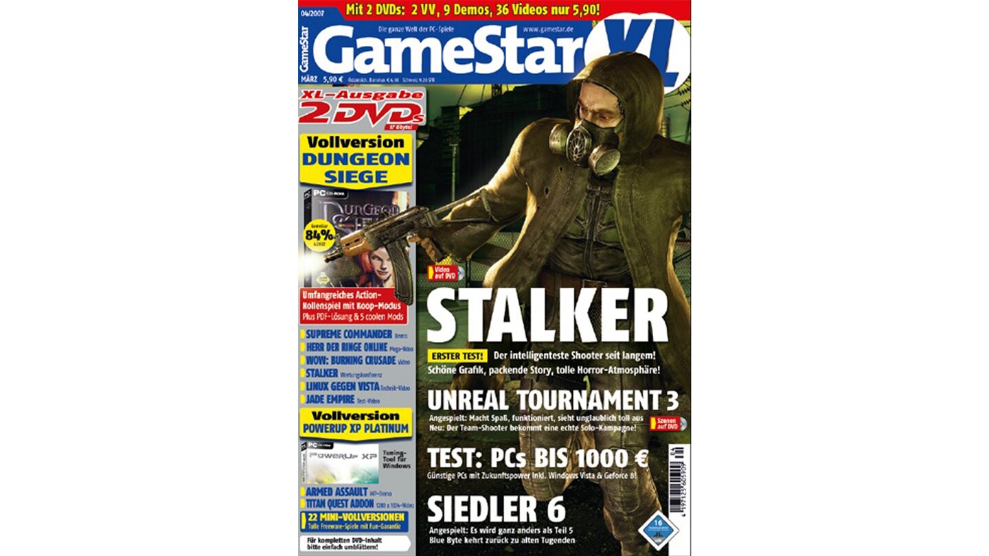 GameStar 4/2007Stalker-Titelstory und Previews zu Die Siedler 6, The Witcher und Unreal Tournament 3. Außerdem: Battlefield 2142: Northern Strike, Jade Empire und Silverfall im Test.