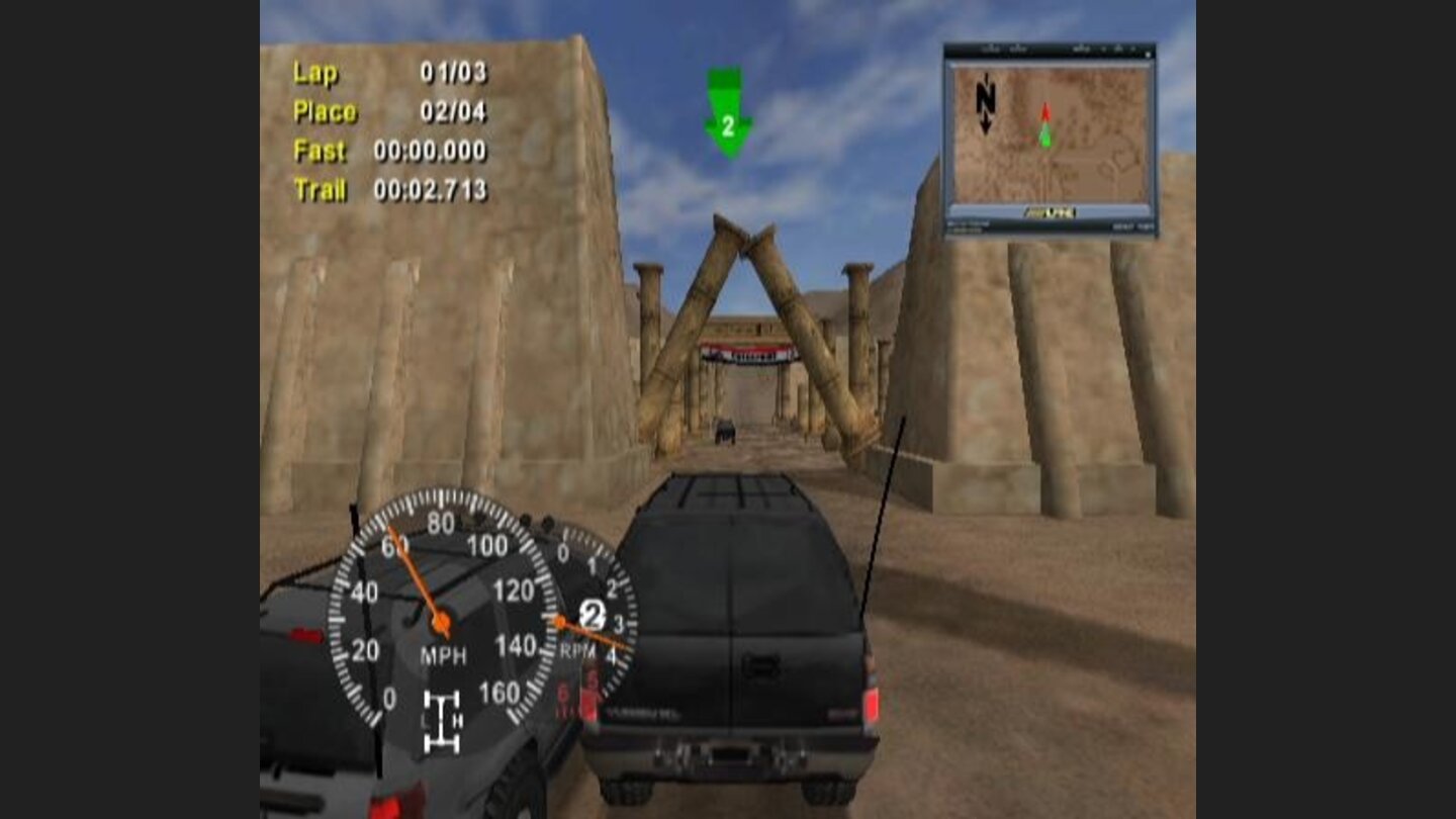 Some tracks have moving hazards.