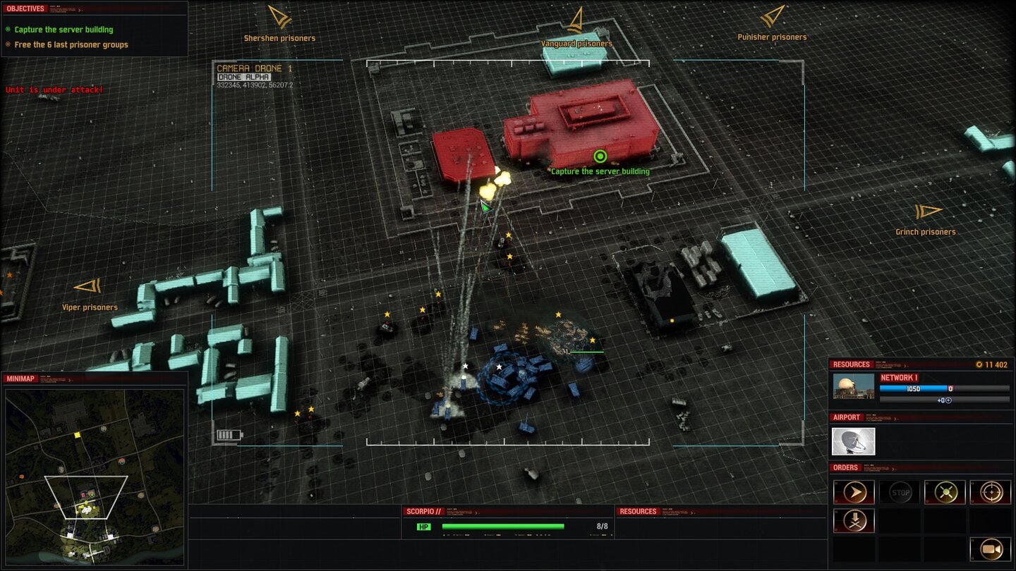 Act of AggressionIm Satellitenmodus zoomt das Spiel weit heraus, besonders praktisch, um Artillerieschläge zu ordern.