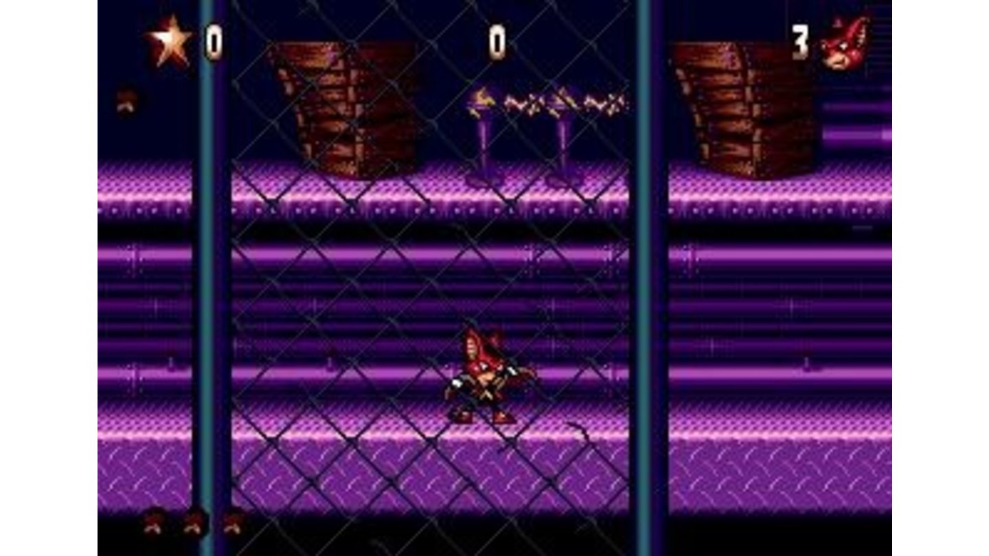 This level looks differently in Genesis version. Note the purple backgrounds