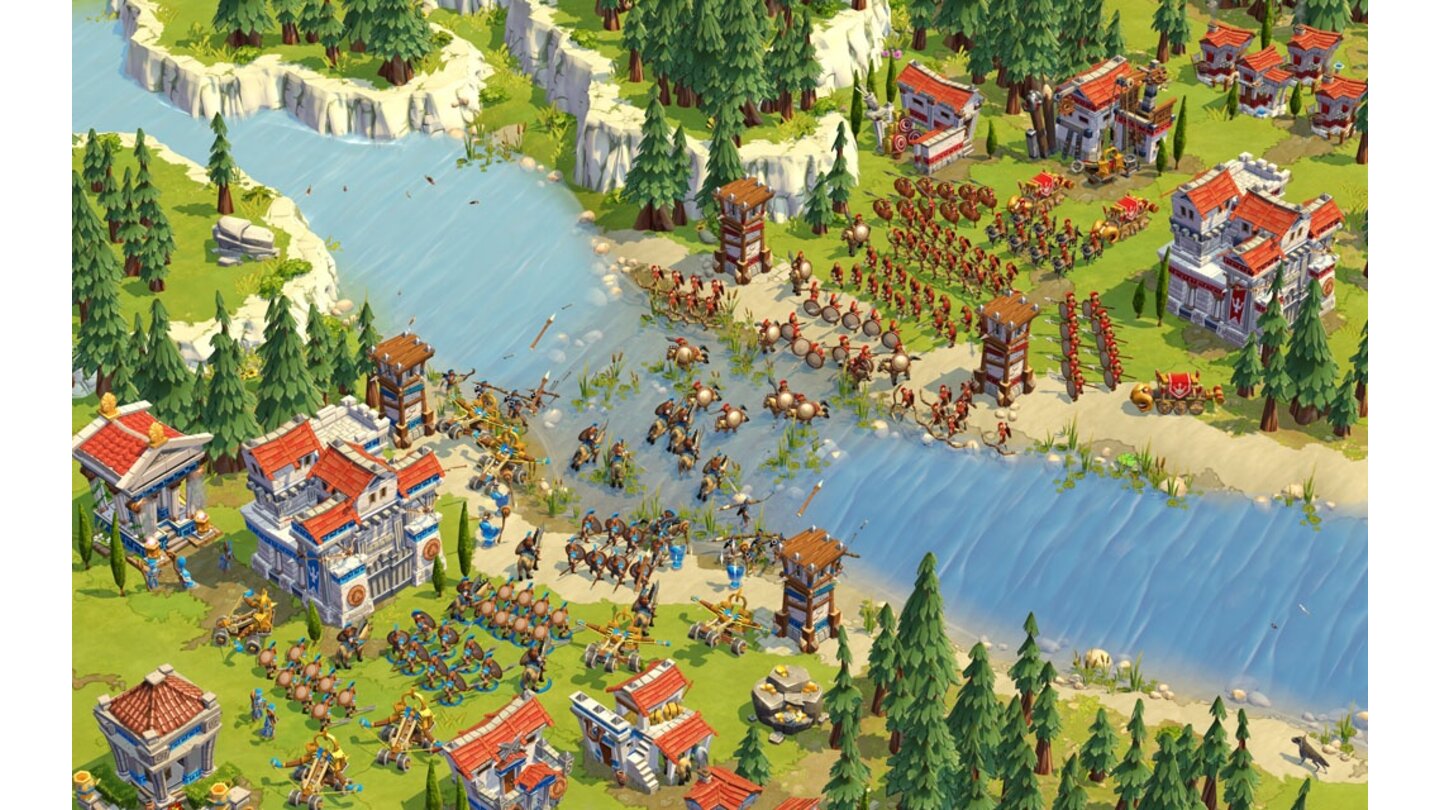 Age of Empires OnlineSolch epische Massenschlachten kommen erst in sehr fortgeschrittenen Levels und Multiplayer-Partien vor.