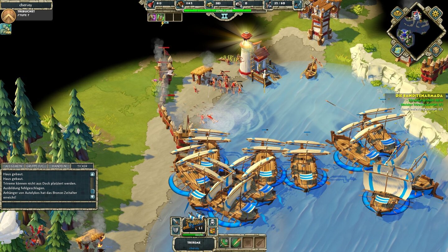 Age of Empires OnlineGeht’s maritim zur Sache, fällt die unzureichende Zoom-Funktion besonders negativ ins Auge. Übersichtlich ist anders.