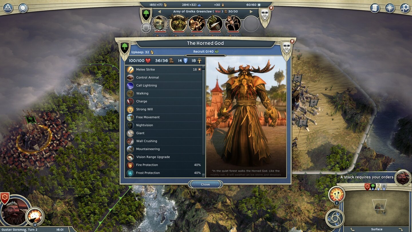 Age of Wonders 3Der gehörnte Gott ist eine der mächtigsten Natur-Spezialeinheiten.