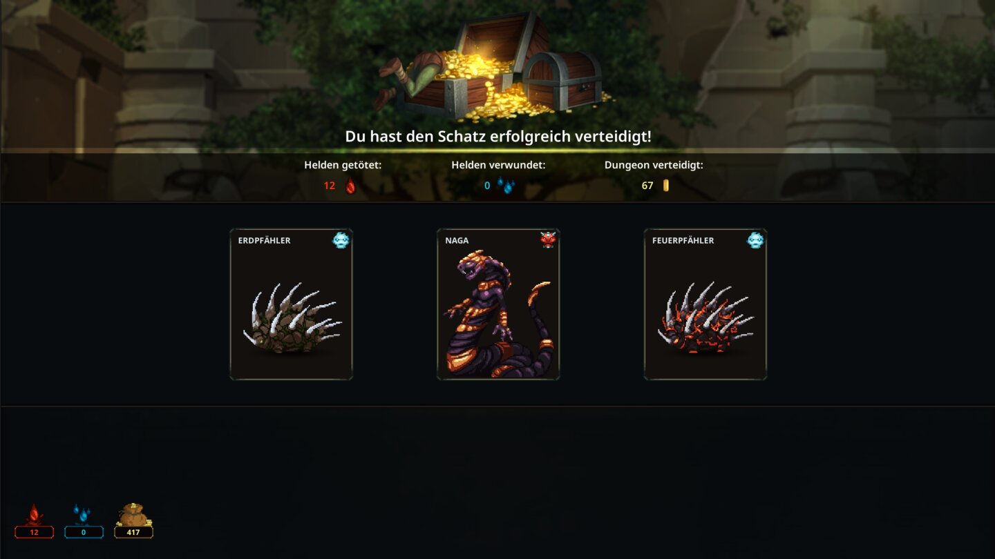 Als Belohnung für gewonnene Kämpfe gibt’s zum Beispiel neue Monster.