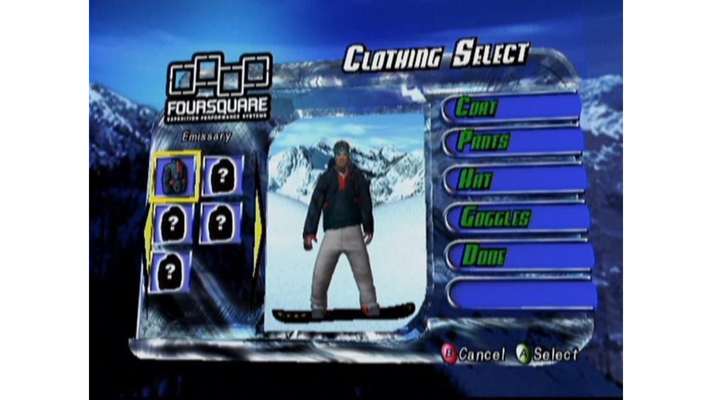 Selecting your clothing. You unlock more choices when you get more levels, points and sponsors.