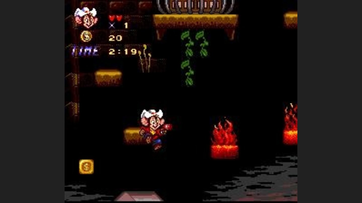 Uh-oh. If you jump on the hot platforms, youll take damage