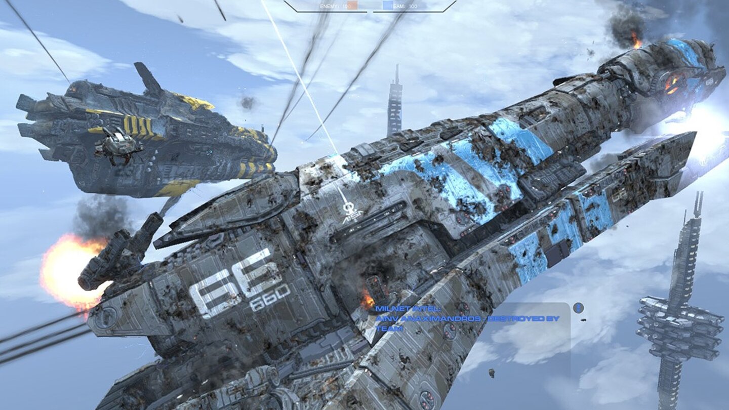 Angels Fall FirstWenn die Schiffe stark beschädigt sind, sehen wir das auch an den Texturen.