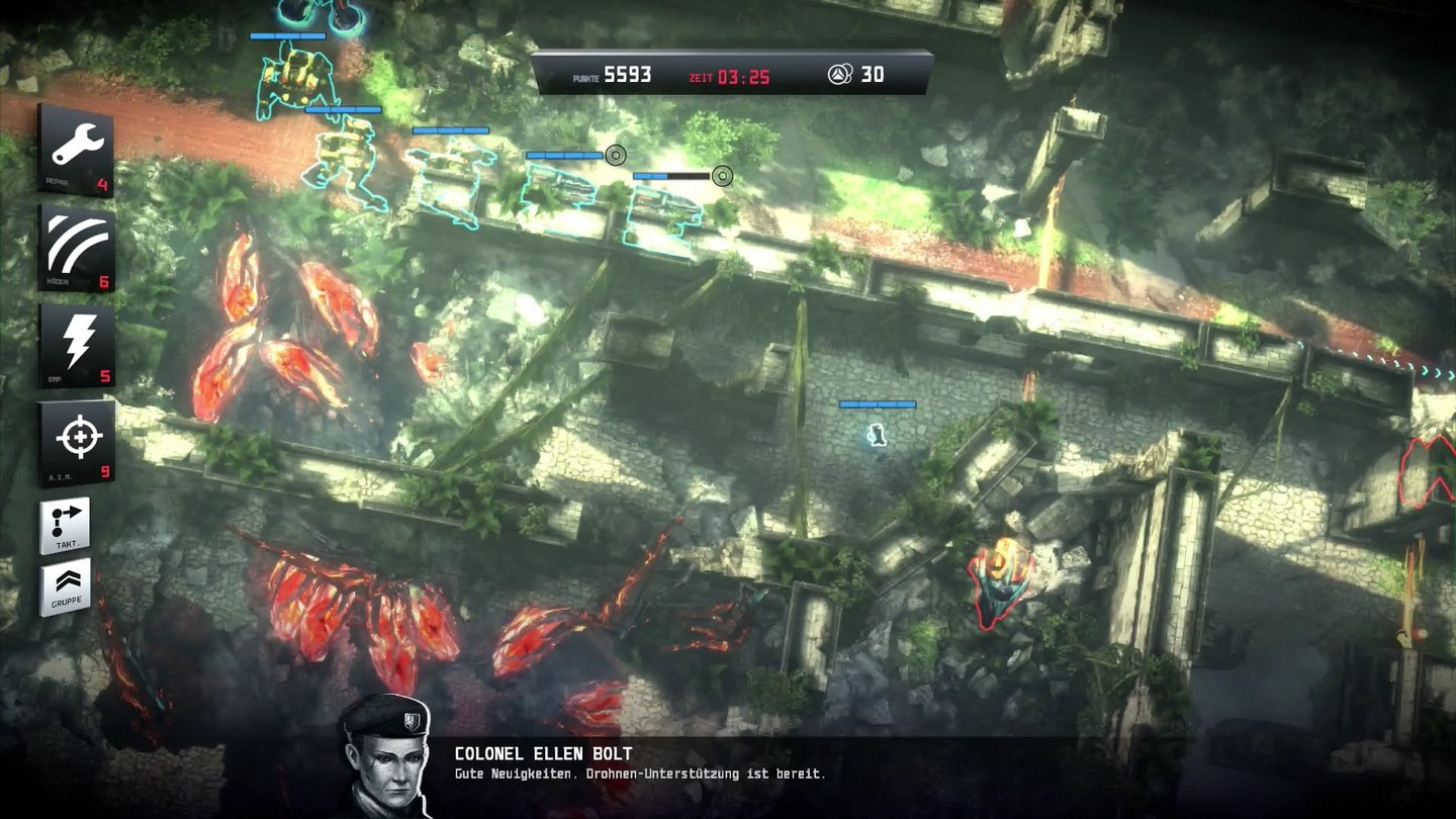 Anomaly 2 - PS4-ScreenshotsAbwechslungsreiches Missionsdesigns gibt es erst gegen Ende. Hier trennt das Spiel Commander von Konvoi und wir müssen uns kurzzeitig alleine durchschlagen.