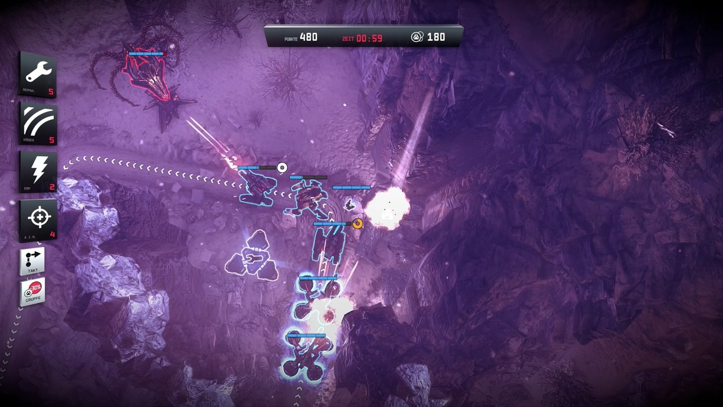 Anomaly 2 - PS4-ScreenshotsManche besiegte Feinde lassen »Munition« für die Spezialfähigkeiten des Kommandeurs fallen. Hier links liegt zum Beispiel ein Reparaturkit bereit.