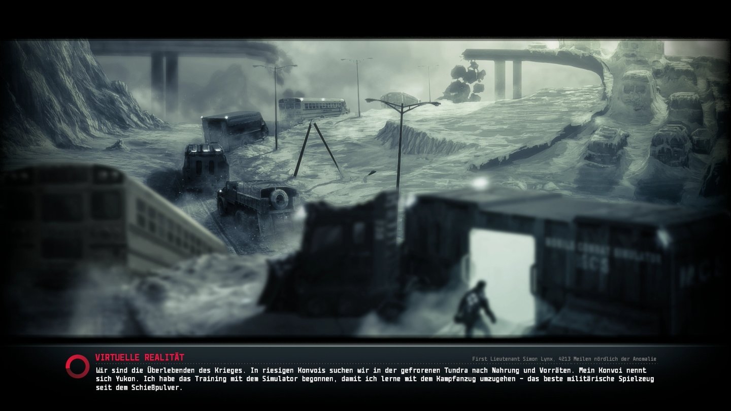 Anomaly 2 - PS4-ScreenshotsDie Geschichte rund um eine Roboter-Alien-Invasion ist gelinde gesagt uninteressant, wird aber immerhin nett erzählt. Unter anderem in solchen Standbildern bei Ladepausen.