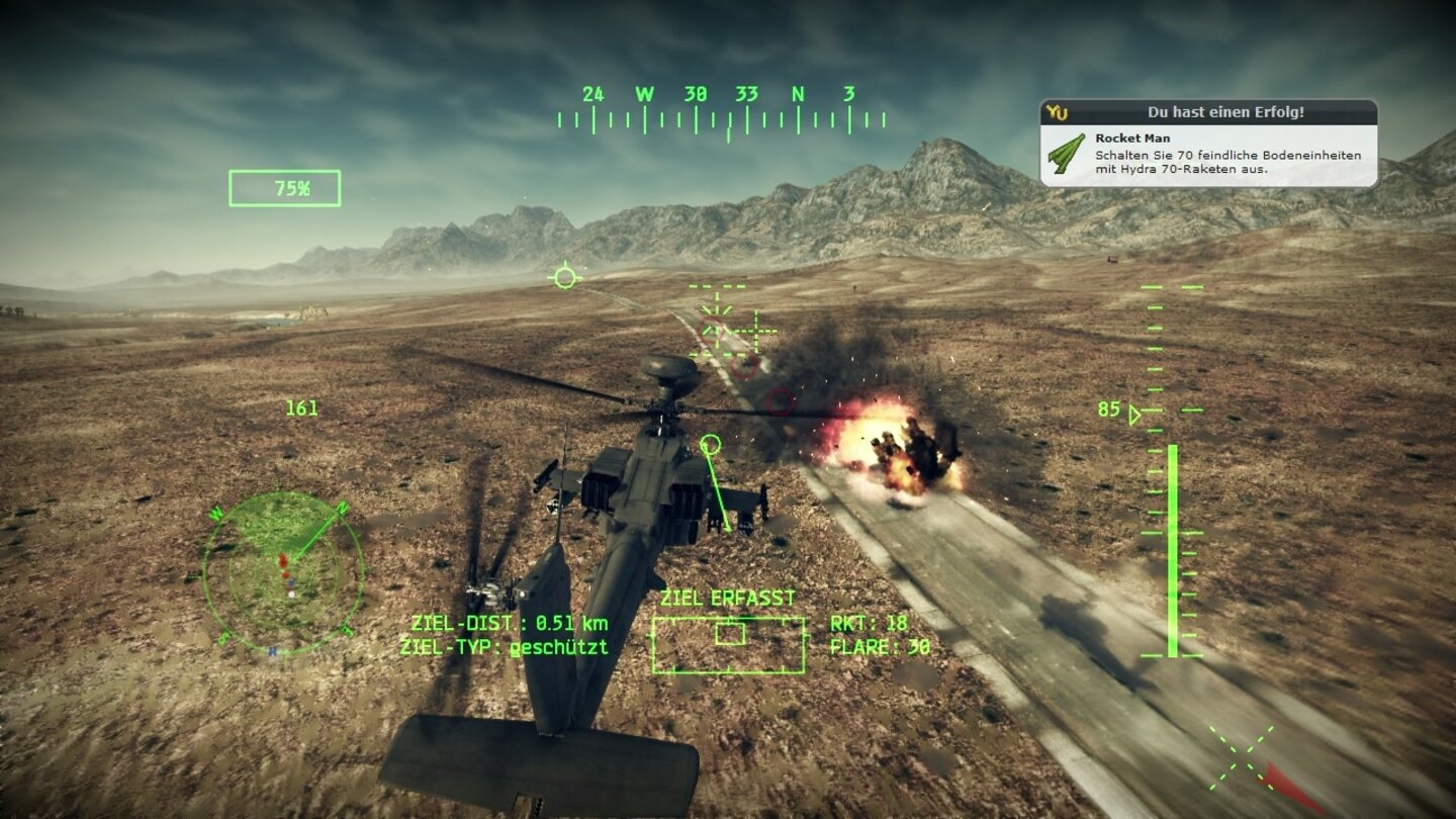 Apache: Air AssaultWir müssen das Spiel zwar zwingend beim Online-Dienst yuPlay anmelden, aber immerhin gibt's dann Erfolge freizuschalten.