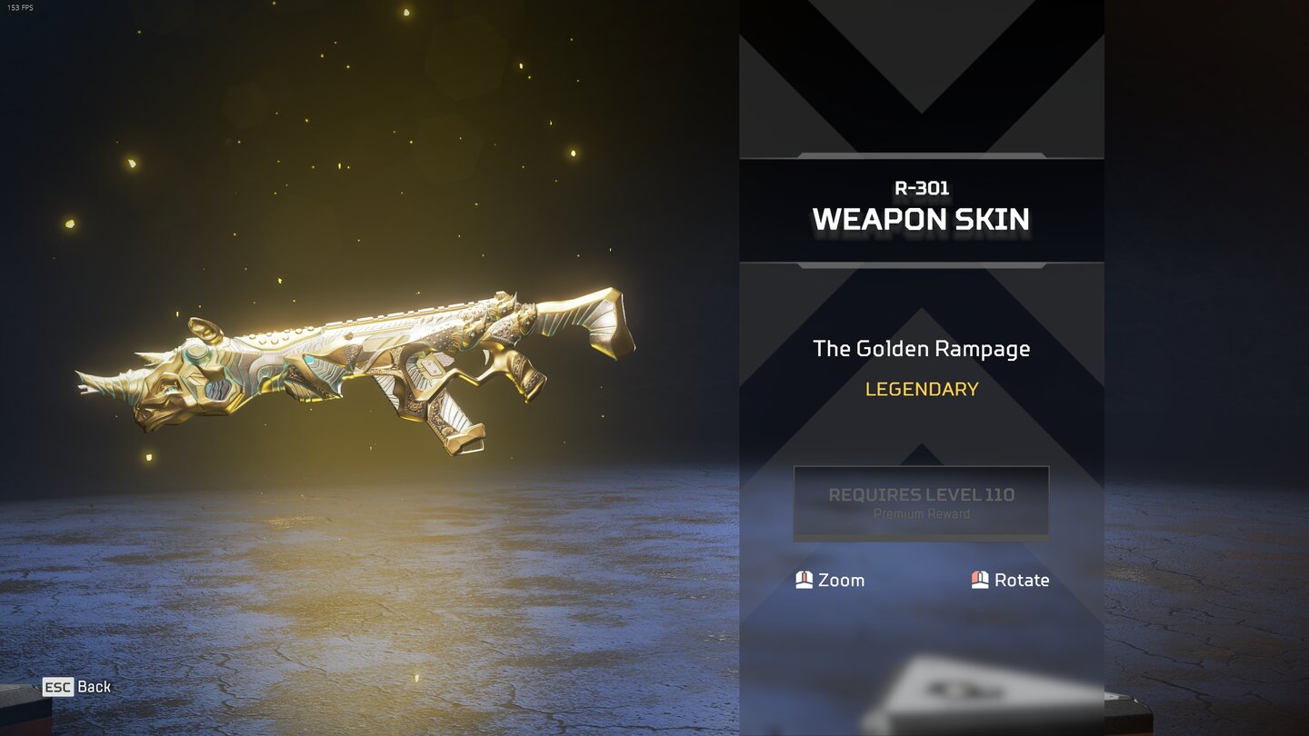 Apex Legends - The Golden Rampage Legendary R-301 Skin