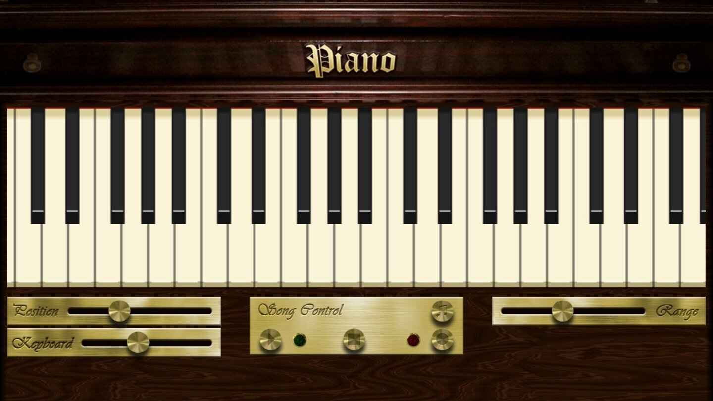 Piano Wer sich am Klavier austoben will, kann das eingeschränkt mit der Piano App tun – dreieinhalb Oktaven sind aber eindeutig zu wenig für anspruchsvolle Pianisten.