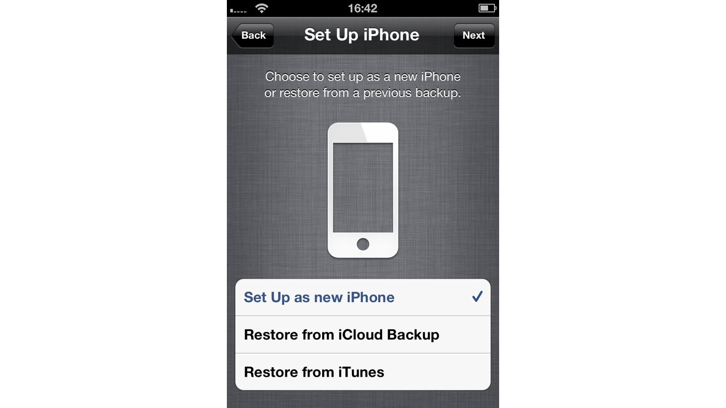 Danach haben Sie drei Möglichkeiten Ihr Telefon auf den neuesten Stand zu bringen, wir empfehlen »Restore from iTunes«.