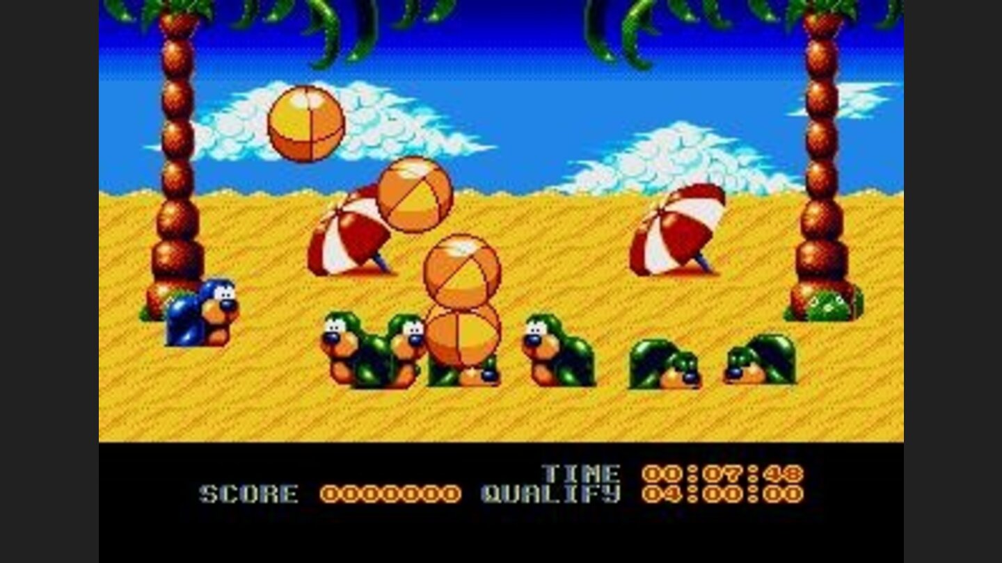 Event 2: Kipper Watching - youre the blue seal who must prevent the beach balls from hitting the baby seals by jumping and nosing them out of the way