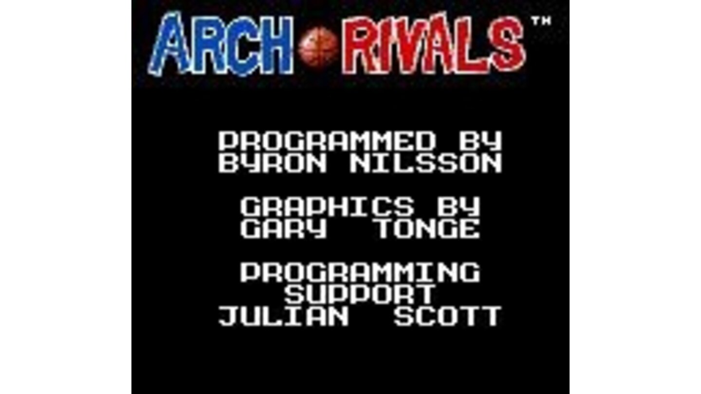 Title screen with credits