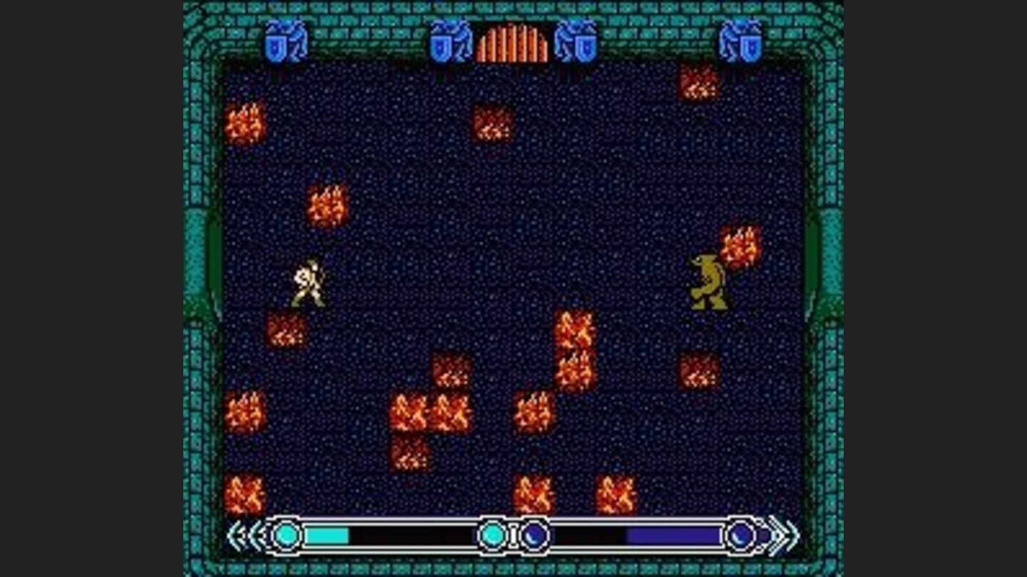 Combat between light archer and dark square on a square of neutral color; neither side gets a health bonus on such a square