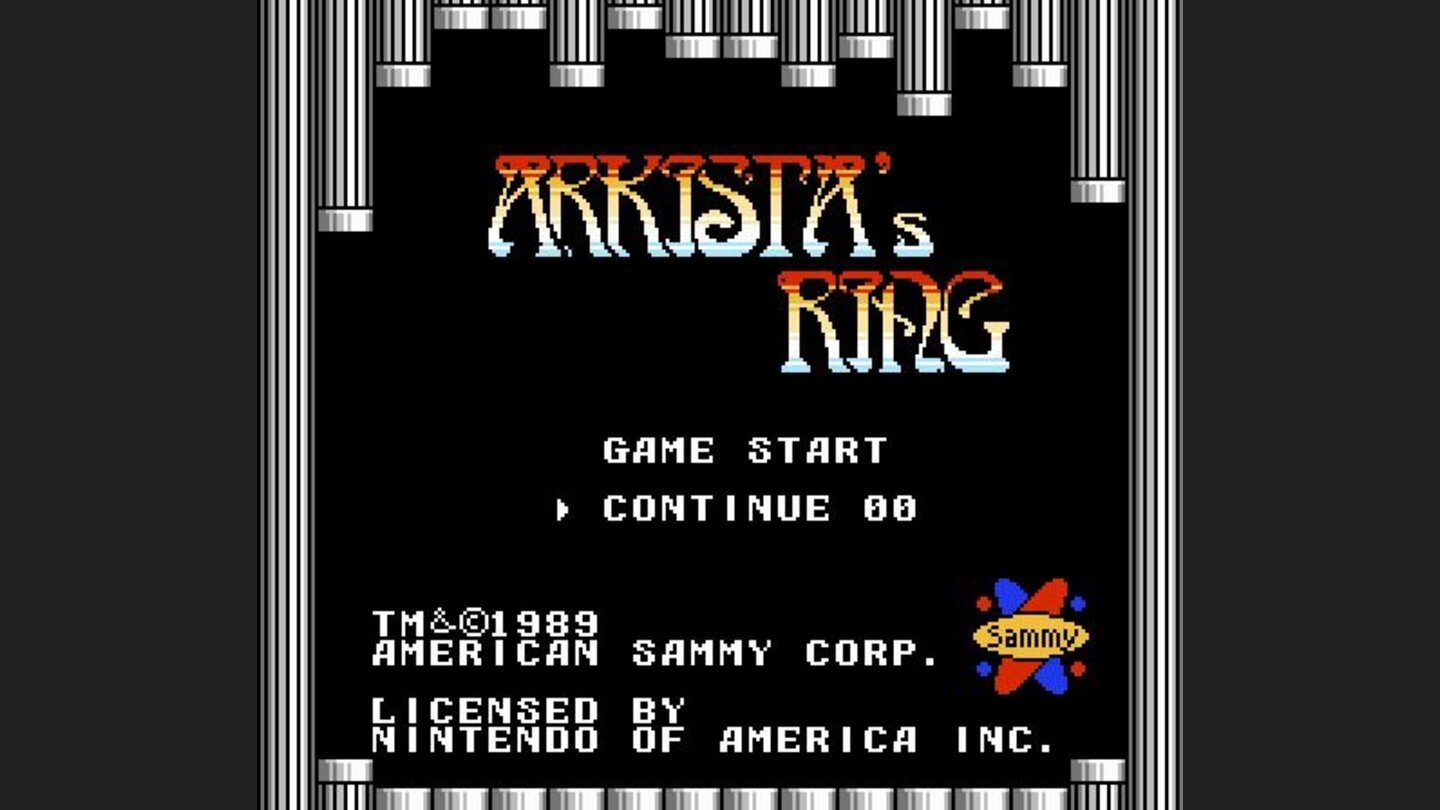 Game title screen