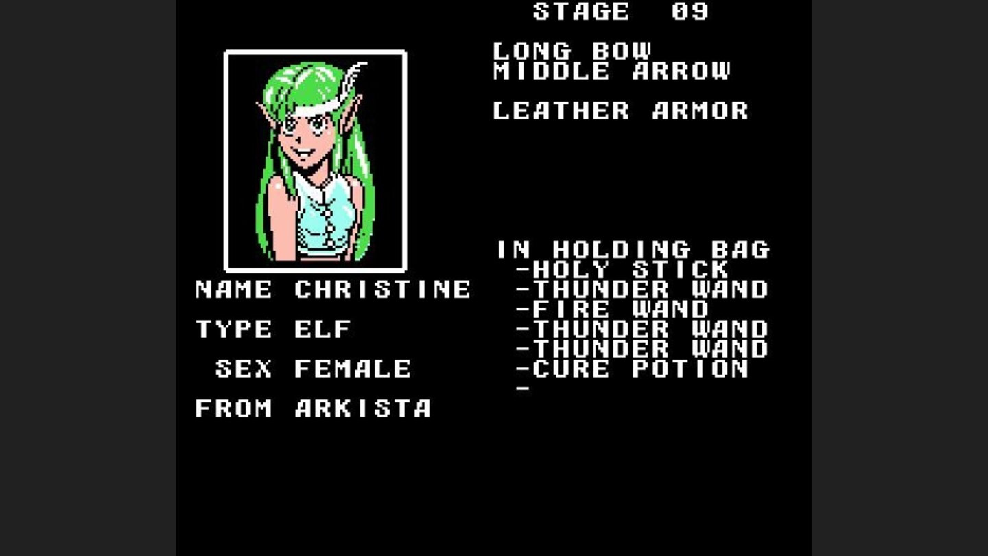 Press select to see your character information