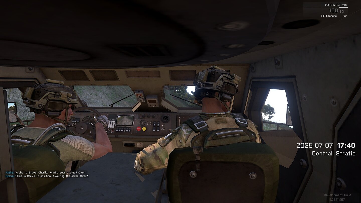 ARMA 3 - Screenshots aus dem ersten Kampagnen-DLCFahrzeuge klammert der erste Akt der Kampagne größtenteils aus – wir dürfen höchstens mal als Passagier mitfahren.