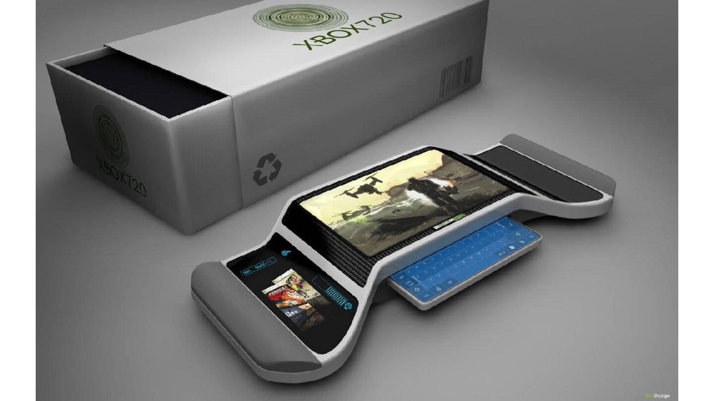 Xbox 3 - DesignkonzepteEine Xbox 3 mit eingebautem Bildschirm? Geht es nach diesem Design, ja! (djeric.deviantart.com)