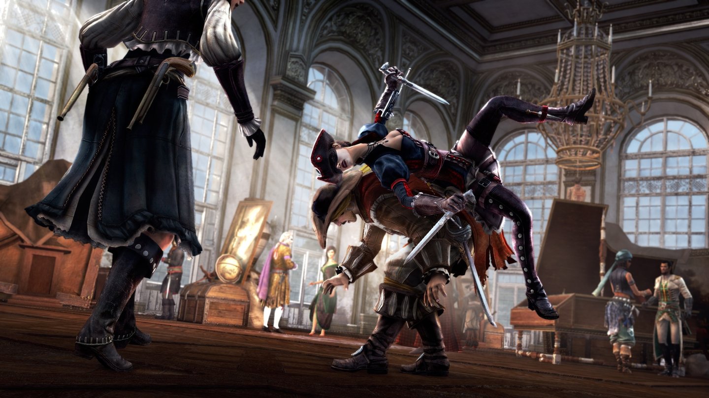 Assassin's Creed 4: Black Flag - Multiplayer-ModusDie Animationen der Charaktere wurden überarbeitet, daher wirken besondere Attacken wie dieses Rollmanöver noch flüssiger.