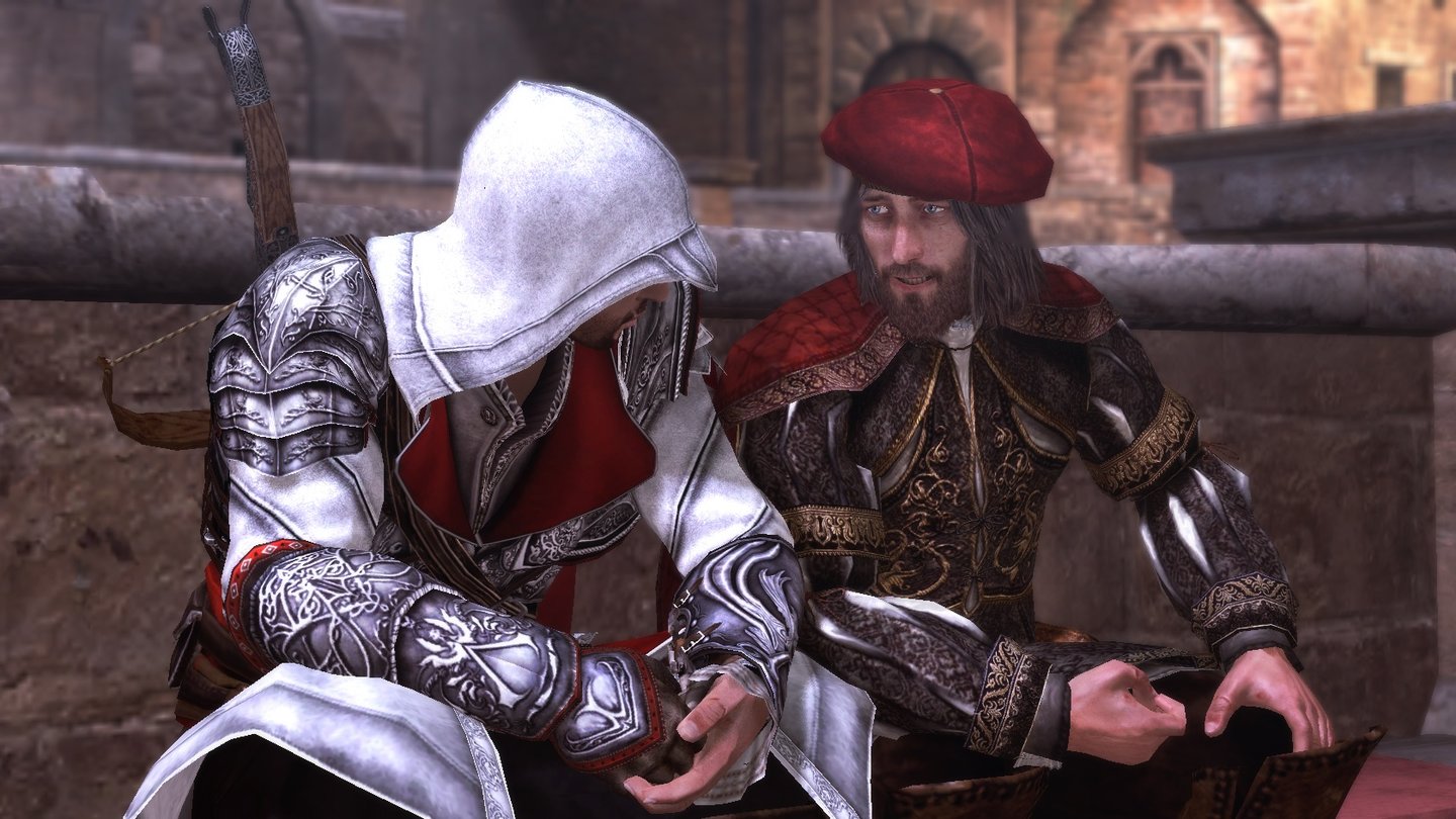 Assassin's Creed: BrotherhoodEzio bekommt Unterstützung von alten Bekannten wie Leonardo da Vinci. Leider taucht das Genie nur noch am Rande auf.