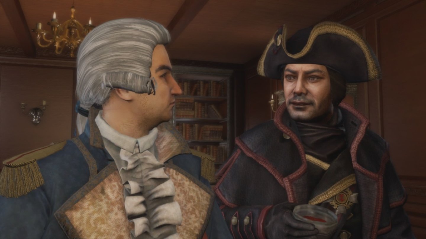 Assassin's Creed: Liberation HDDer Mann mit dem Piratenhut ist de Ferrer. Der Templer ist Avelines Gegenspieler, bleibt aber wie auch die Heldin selbst sehr blass und austauschbar.