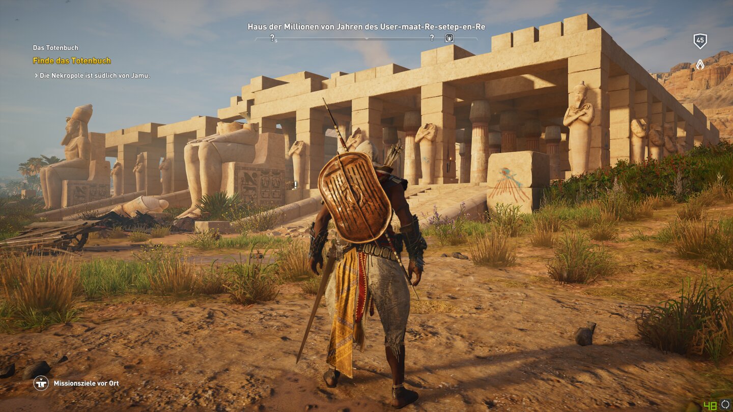 Assassin's Creed: Origins - Der Fluch der PharaonenIn der Nekropole finden wir neben Gräbern auch einige Sehenswürdigkeiten.