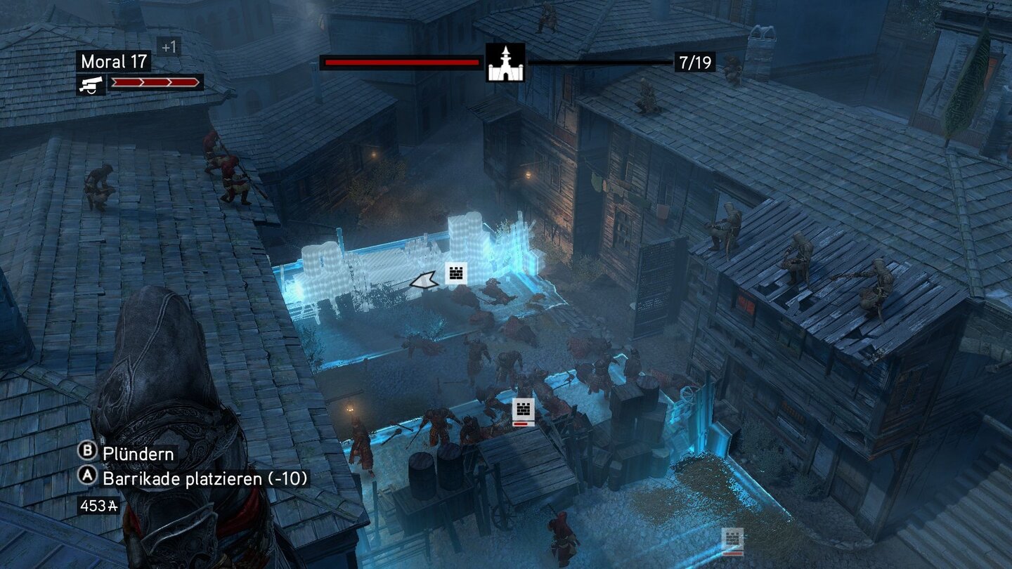 Assassin's Creed: RevelationsDie Verteidigung von Assassinen-Schlupfwinkeln erinnern an Tower-Defense-Spiele.
