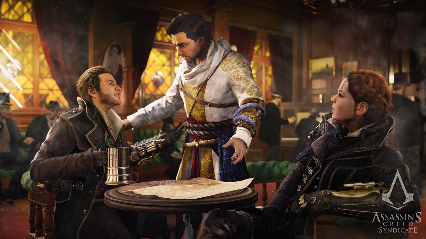 Assassin's Creed SyndicateIn einer Bar planen Jacob und Evie die Rückeroberung Londons.