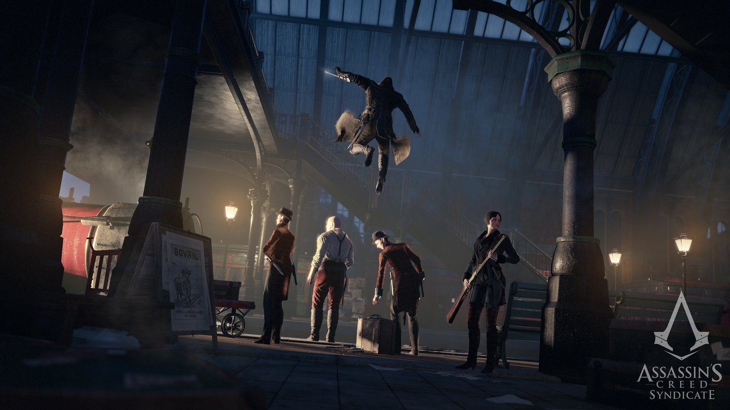 Assassin's Creed SyndicateGegen schwer bewaffnete Gegner ist das Überraschungsmoment wichtig. Im Nahkampf hilft ein Gewehr nun mal wenig.