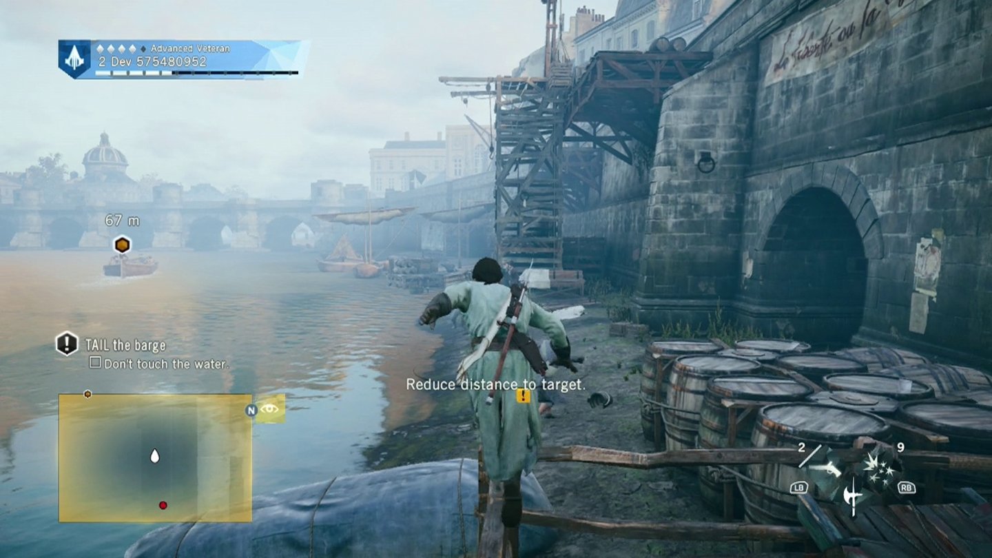 Assassin's Creed UnityAuch am Ufer der Seine klettern und sprinten wir umher. Außerdem gibt es hier Zugänge in den Untergrund der Stadt.
