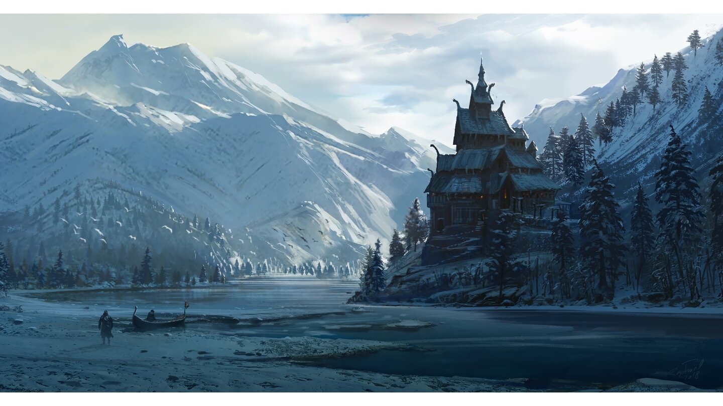 Assassin's Creed: ValhallaIn Valhalla gibt es in Norwegen sogenannte Stabkirchen. Diese Bauten gibt es auch heute noch, allerdings stammen sie meistens nicht aus der selben Epoche, in der Valhalla spielt.
