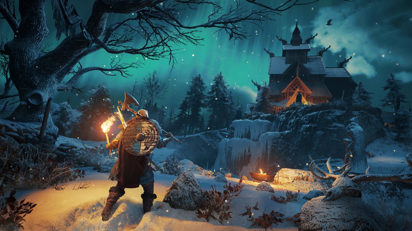 Assassin's Creed ValhallaAuch übernatürliche Elemente könnten eine Rolle spielen. Im Trailer war bereits eine Art Zauberin und ein Ritual zu sehen, außerdem wird auch die nordische Mythologie Teil der Handlung sein.
