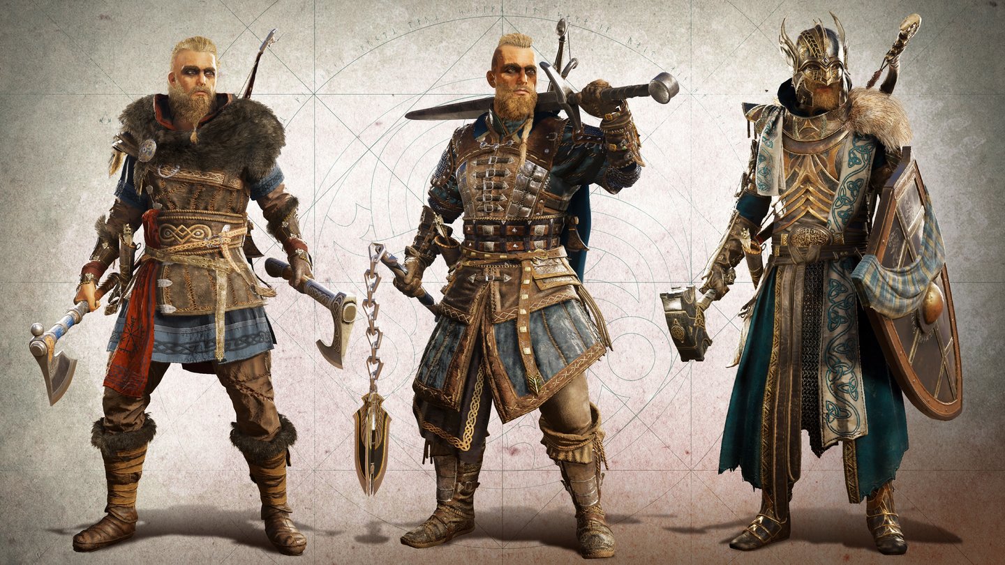 Assassin's Creed ValhallaDie optische Charakter-Anpassung fällt umfangreicher aus als noch zuvor. Euer Held Eivor kann wahlweise männlich oder weiblich sein und verschiedene Frisuren, Tattoos und Schmuckstücke tragen.
