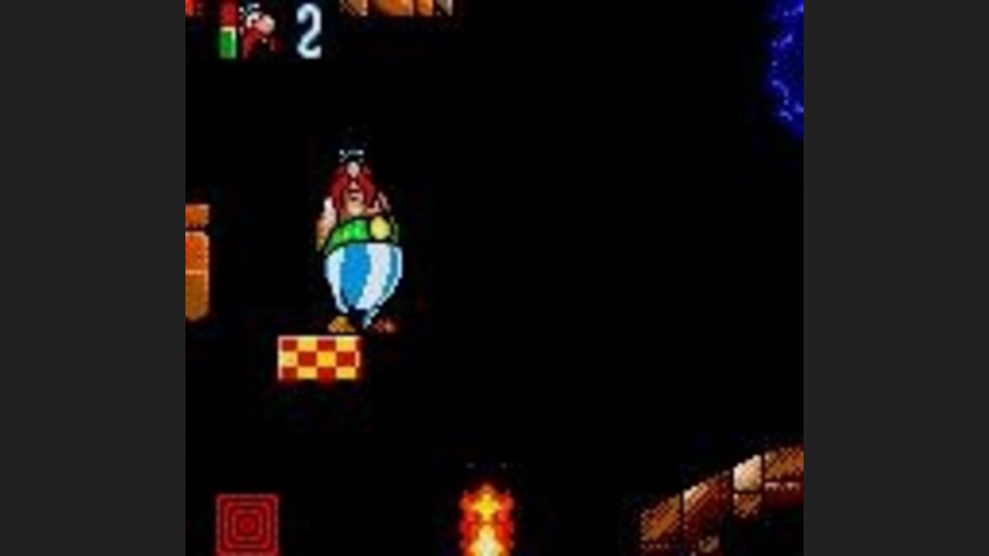 Obelix is afraid of the flame