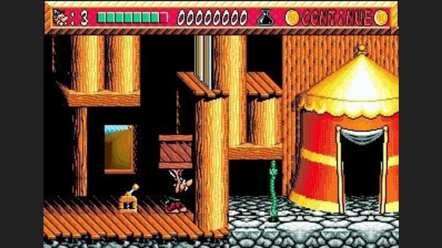 Asterix carries crates