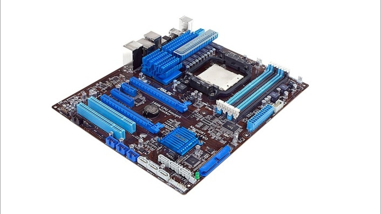Asus M4A89TD ProDas Asus M4A89TD Pro ist zum Preis von knapp 100 Euro top ausgestattet. So bietet es gleich sechs SATA3-Anschlüsse, zwei USB-3.0-Ports und eSATA. Es verfügt auch über zwei PCIe-Slots, doch können Sie hier nur AMD-Grafikkarten verwenden, da Boards mit AMD-800-Chipsatz noch keine SLI-Zertifizierung von Nvidia erhalten haben.Asus M4A89TD Pro im Preisvergleich