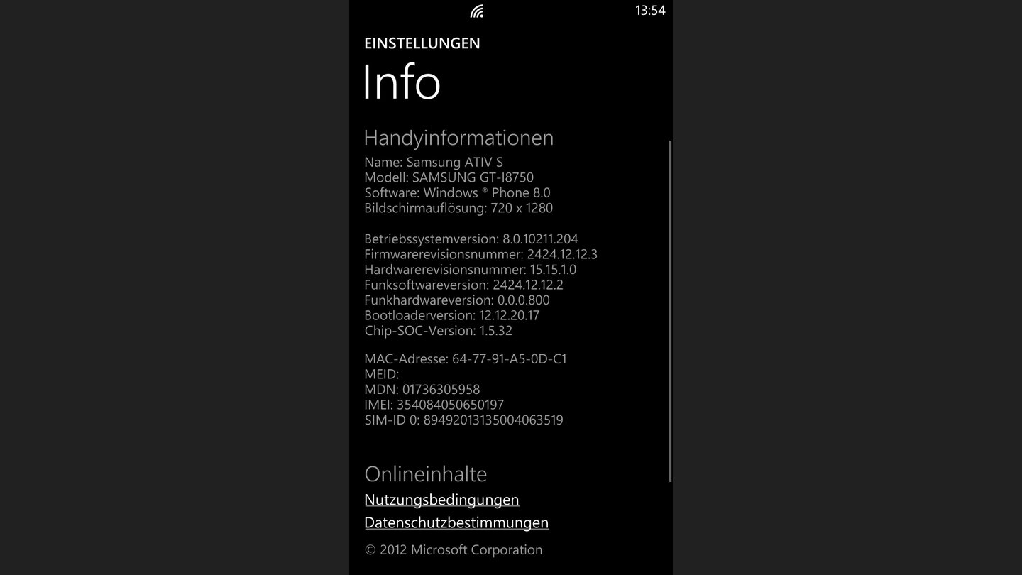 Windows Phone 8 auf dem Samsung Ativ S