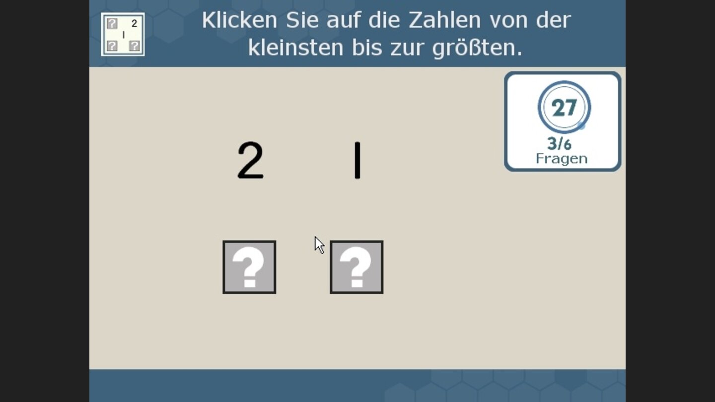 Aufspüren: Zahlen bewegen sich, Sie müssen Sie in der richtigen Reihenfolge anklicken.