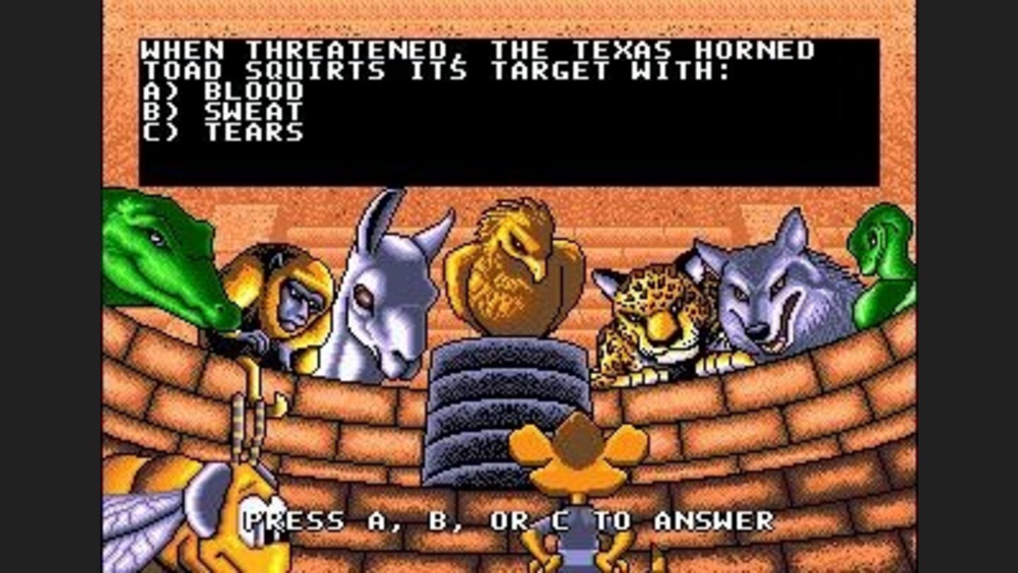 Between the levels the game will ask you some educational questions