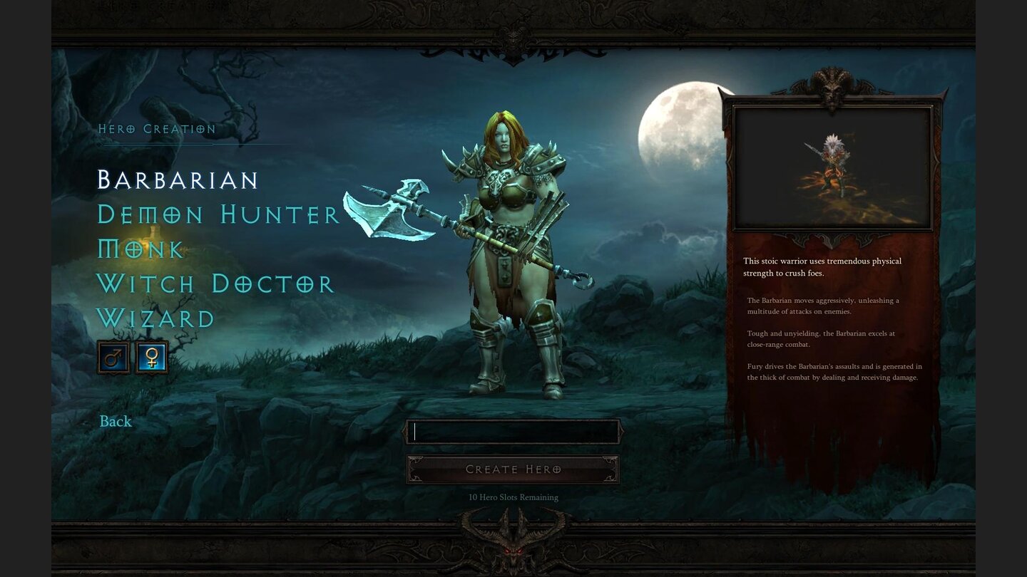 Diablo 3 Beta-PlaythroughIst ein weiblicher Barbar eine Barbarin? Mal sehen, wie Blizzard die deutschen Klassen benennt.