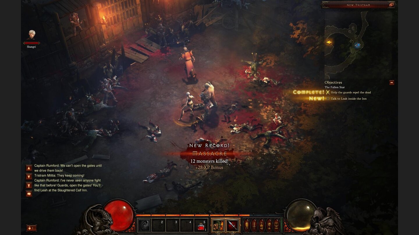 Diablo 3 Beta-PlaythroughWenn wir viele Gegner in kurzer Zeit besiegen, bekommen wir mehr Erfahrungspunkte.